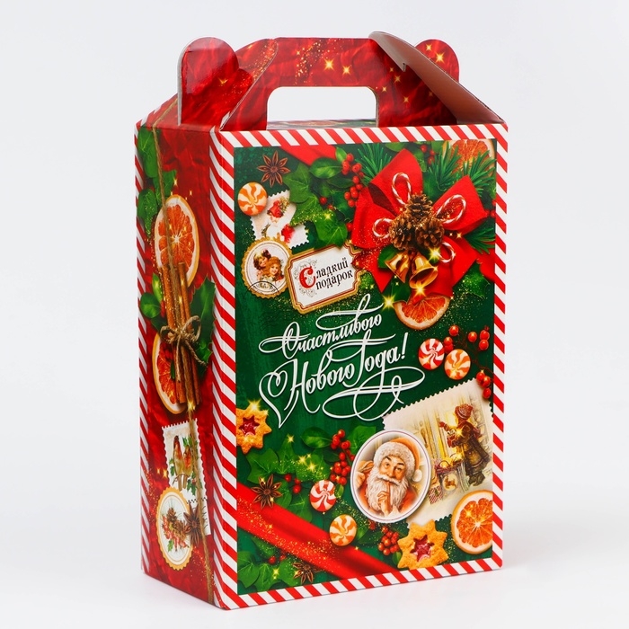 Новый год. Подарочная коробка новогодняя Изумрудный Винтаж 18,5 х 10 х 30,5 см. Новый год. Подарочная коробка новогодняя Изумрудный Винтаж 18,5 х 10 х 30,5 см.