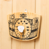 Термометр-гигрометр "Шайка", дерево Термометр-гигрометр "Шайка", дерево