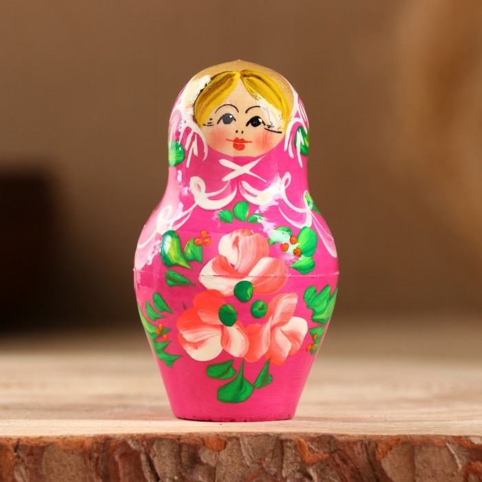 Матрёшка &laquo;Розочки&raquo;,  розовое платье, 5 кукольная, 10 см