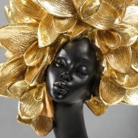 Сувенир полистоун бюст "Африканка с цветком на голове" черный с золотом 29х11х17 см Сувенир полистоун бюст "Африканка с цветком на голове" черный с золотом 29х11х17 см