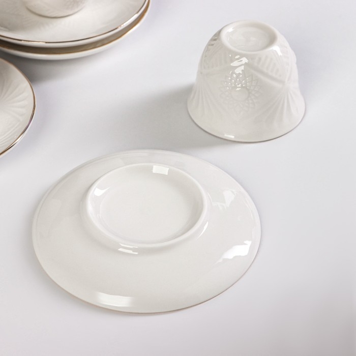 Набор керамический кофейный Coffee, 8 предметов: 4 чашки 70 мл, 4 блюдца, цвет белый Набор керамический кофейный Coffee, 8 предметов: 4 чашки 70 мл, 4 блюдца, цвет белый