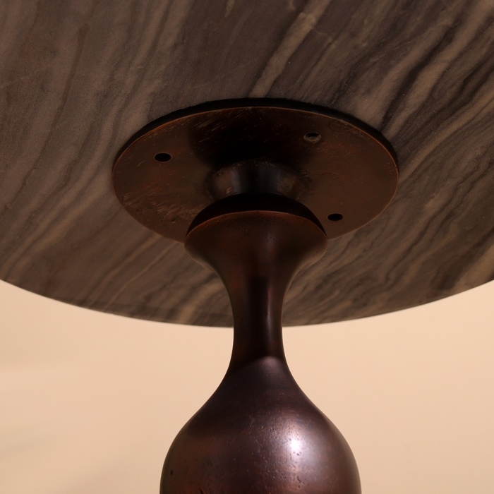 Стол кофейный 41х41х57 см, алюминий/мрамор Стол кофейный 41х41х57 см, алюминий/мрамор