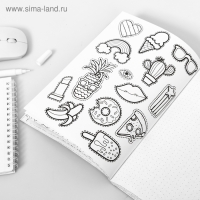 Ежедневник-смешбук с раскраской антистресс А5, 80 л &laquo;Мечтай как единорог!&raquo;