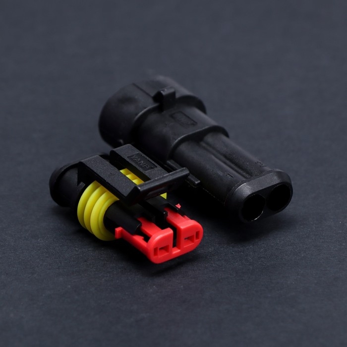 Разъем автомобильный, герметичный штекер-гнездо DJ7021-1.5-11/21, 2 контакта, набор 5 шт Разъем автомобильный, герметичный штекер-гнездо DJ7021-1.5-11/21, 2 контакта, набор 5 шт