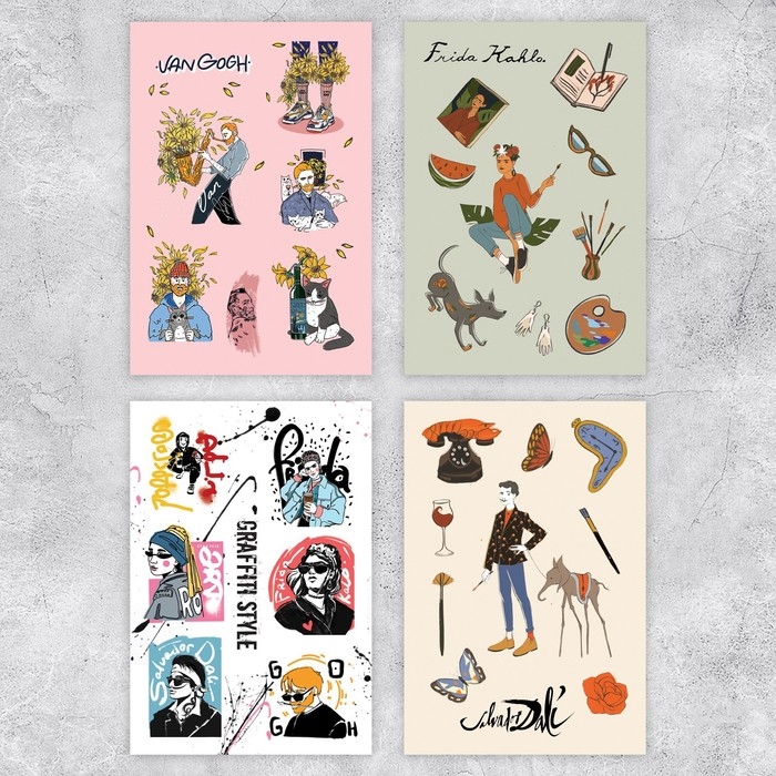 Наклейки детские в стикербуке Art, 8 листов, 12 х 18 см