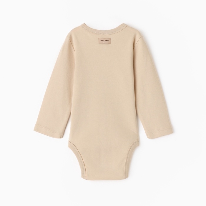 Боди детское с длинным рукавом MINAKU "Nature", цвет бежевый, рост 56-62 см