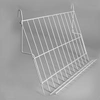 Полка наклонная на сетку, 70 градусов, 600&times;343 мм, цвет белый