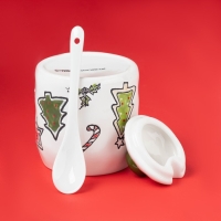 Сахарница новогодняя Доляна Sweet Treats, 270 мл, 8,1&times;10,6 см, керамика, цвет белый