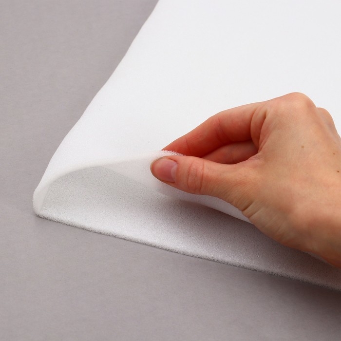 Поролон, 2 &times; 1 м, толщина 5 мм, 16 кг/м&sup3;, белый