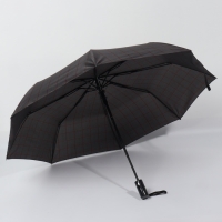 Зонт полуавтоматический &laquo;Клетка&raquo;, эпонж, 3 сложения, 8 спиц, R = 48/55 см, D = 110 см, цвет МИКС