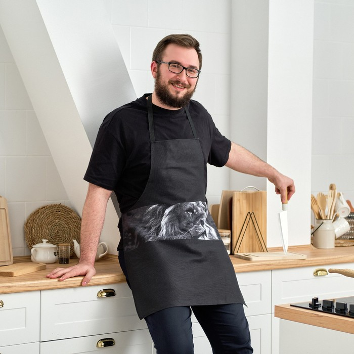 Фартук "Доляна" Самый лучший мужчина, 70х60 см, 100% хлопок, 160г/м2