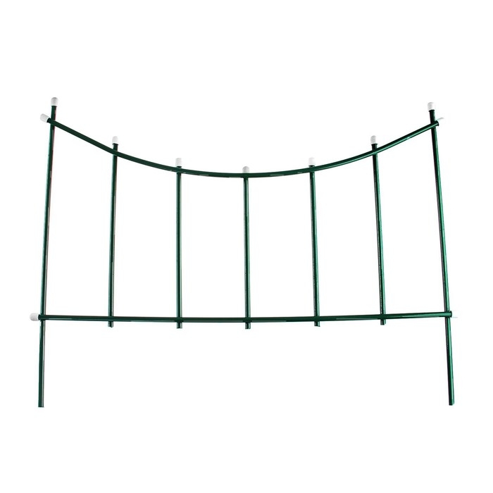 Ограждение декоративное, 60 &times; 410 см, 5 секций, металл, зелёное, &laquo;Горизонталь&raquo;