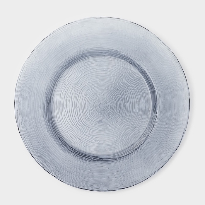 Тарелка подстановочная «Рифл», d=32,5 см, стекло, голубая Тарелка подстановочная «Рифл», d=32,5 см, стекло, голубая