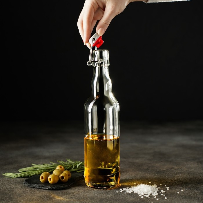 Бутылка бугельная, 500 мл, с пробкой, цвет прозрачный Бутылка бугельная, 500 мл, с пробкой, цвет прозрачный