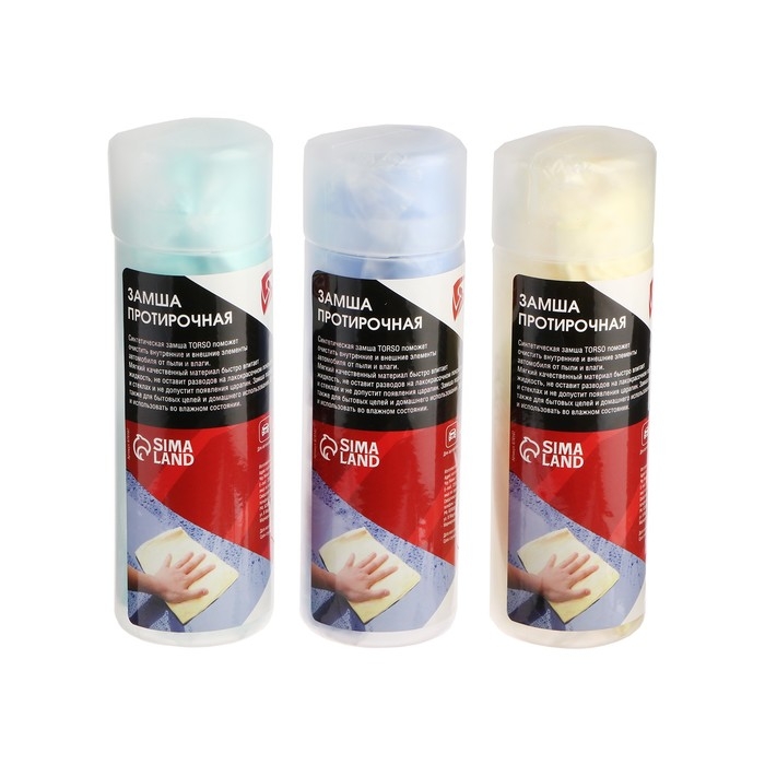 Замша протирочная TORSO 43&times;66 см в тубе, МИКС