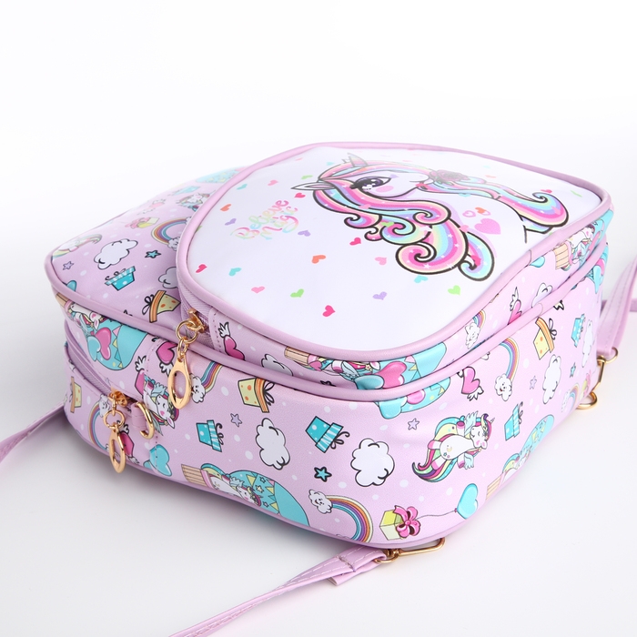 Рюкзак детский на молнии, &laquo;Выбражулька&raquo;, цвет сиренево-розовый