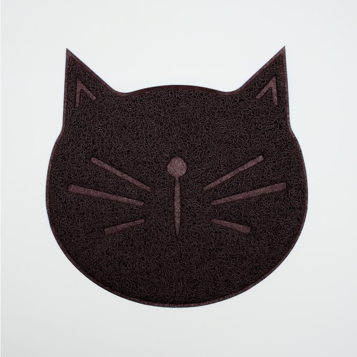 Коврик 2-в-1 под миску/туалет животных 38 х 38 см бордовый