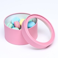 Подарочная коробка "Нежность" розовая, завальцованная с окном, 18 х 10 см