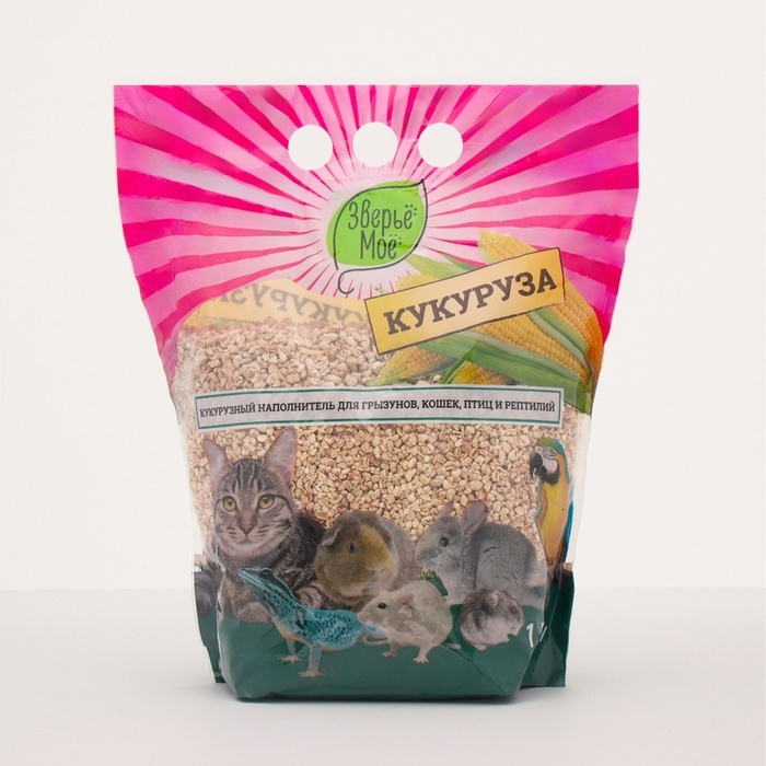 Наполнитель кукурузный Наполнитель кукурузный "Зверье мое", 1,5 кг