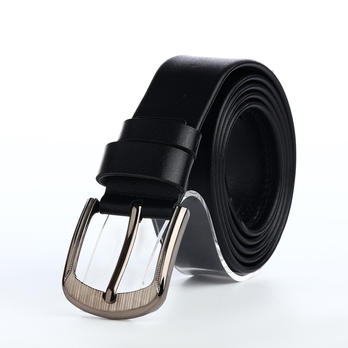 Ремень мужской &laquo;Великан&raquo;, ширина 3,8 см, винт, пряжка металл, цвет чёрный