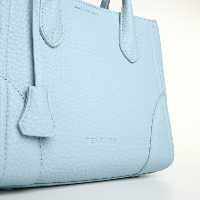 Сумка женская на молнии, TEXTURA, маленький размер, цвет голубой