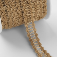 Тесьма декоративная холщовая &laquo;Зиг-заг&raquo;, 12 мм, 10 &plusmn; 0,5 м, цвет бежевый