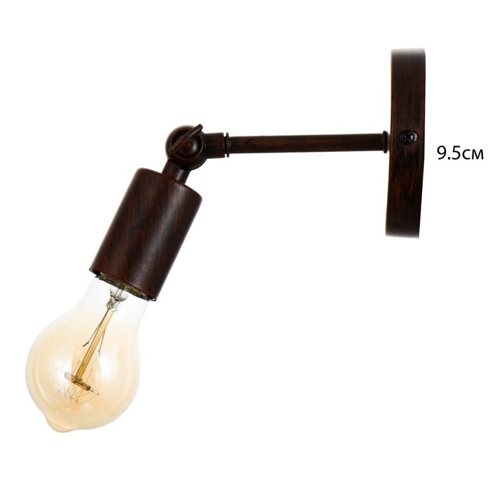 Бра Бра"Миява" 1х40Вт Е27 чёрный с медной патиной 9х10х13 см