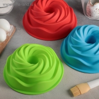 Форма для выпечки Доляна &laquo;Немецкий кекс. Заварное печенье&raquo;, силикон, d=22 см, цвет МИКС