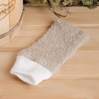 Мочалка банная "Рукавица", лён, 23х13см Мочалка банная "Рукавица", лён, 23х13см