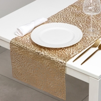 Дорожка на стол Доляна &laquo;Астры&raquo;, 90&times;35 см, цвет золото