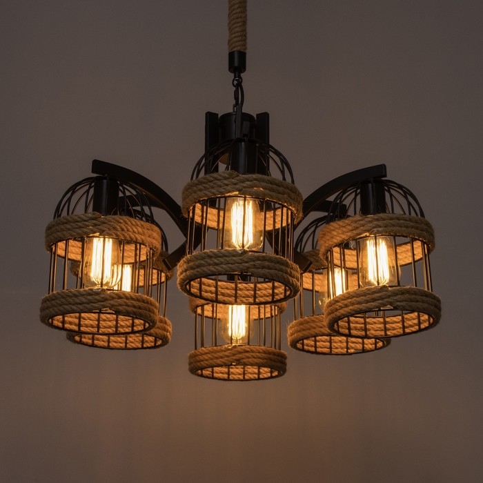 Люстра "Сенза" 6хЕ27 черный 74х39х20 см