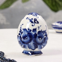 Сувенир «Яйцо на ножках», гжель, 10х7 см Сувенир «Яйцо на ножках», гжель, 10х7 см