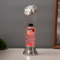Лава лампа &laquo;Снеговик&raquo; LED 3хААА, USB серебро 6,5х8х23,7см