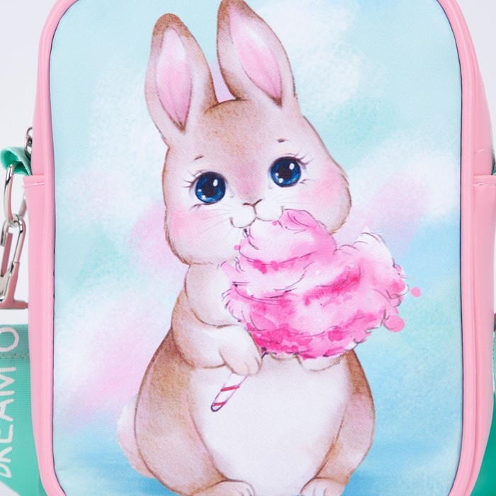 Сумка на ремешке детская для девочки &laquo;Зайка с сердечком&raquo;, 15&times;5&times;21