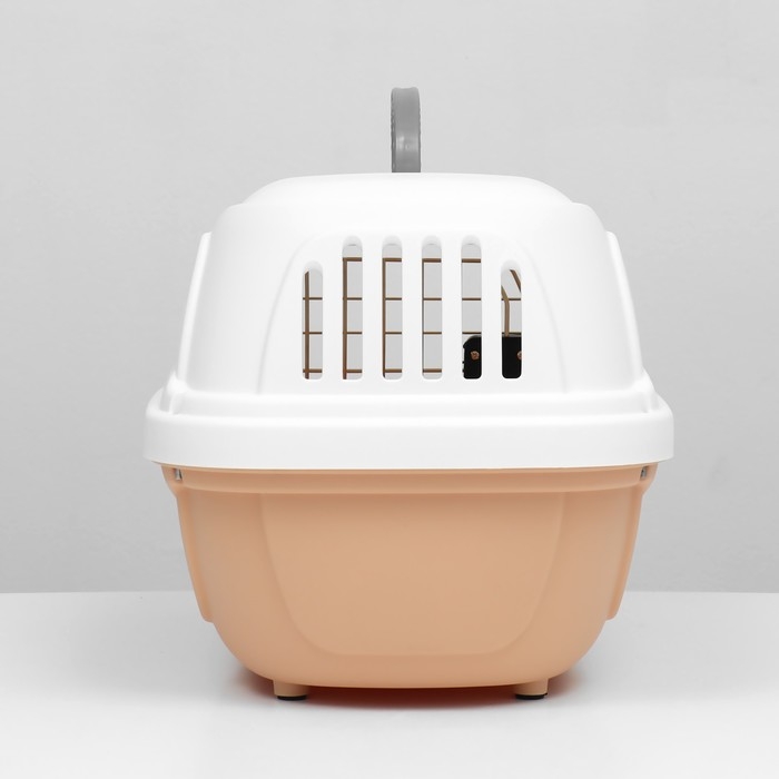 Переноска для животных пластиковая с металлической дверью 47х32,5х30 см, вес до 9 кг, бежевая 934336 Переноска для животных пластиковая с металлической дверью 47х32,5х30 см, вес до 9 кг, бежевая 934336