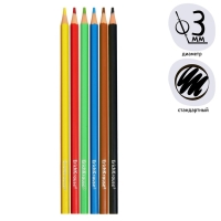 Карандаши 6 цветов ErichKrause Standart, дерево, шестигранные, 3.0 мм грифель, картонная упаковка, европодвес Карандаши 6 цветов ErichKrause Standart, дерево, шестигранные, 3.0 мм грифель, картонная упаковка, европодвес