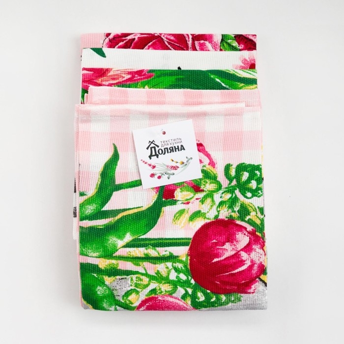 Набор кухонных полотенец Доляна &laquo;Самой любимой&raquo;, 35х60см-4шт, 100% хлопок