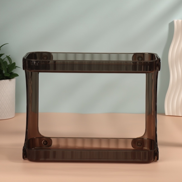 Органайзер для хранения, 2 секции, 28&times;14.5&times;21.5 см, чёрный, полупрозрачный