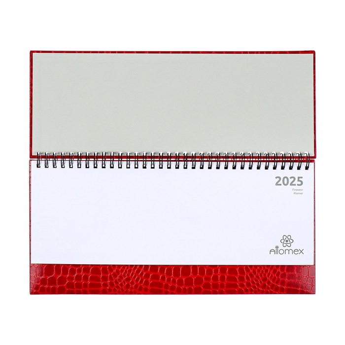 Планинг датированный 2025 года, Attomex. Arkona, 64 листа, твердая обложка бумвинил с поролоном, блок 70 г/м2, красный, 294 х 142мм