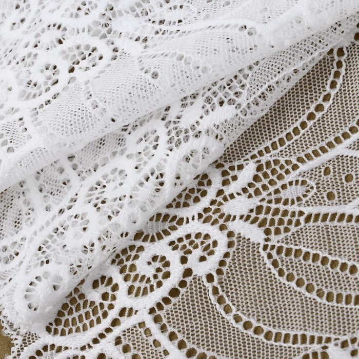 Кружевная эластичная ткань, 185 мм &times; 2,7 &plusmn; 0,5 м, цвет белый