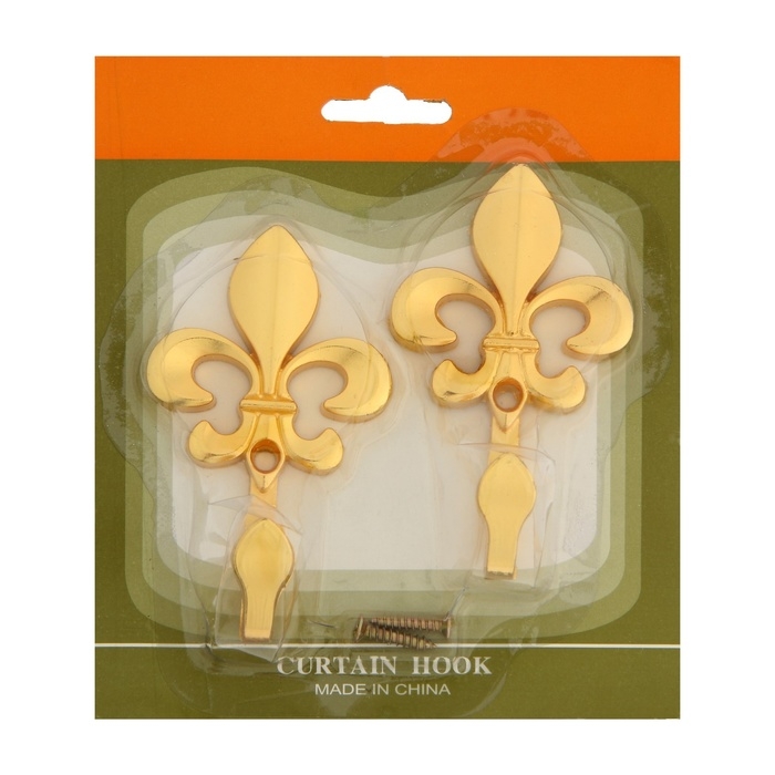 Крючок однорожковый для штор CAPPIO KC113, цвет золото, 2 шт
