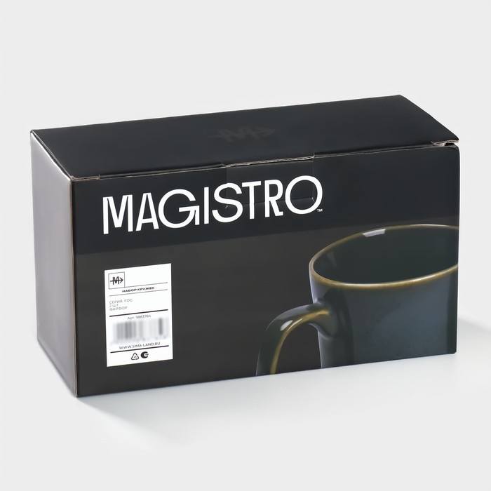 Набор кружек фарфоровых Magistro Fog, 350 мл Набор кружек фарфоровых Magistro Fog, 350 мл