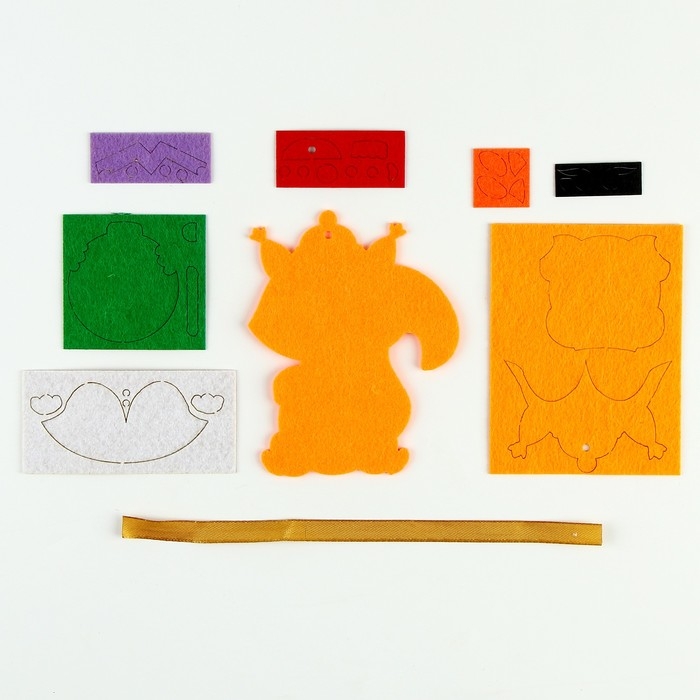 Ёлочная подвеска из фетра своими руками &laquo;Новый год! Бёлочка&raquo;, новогодний набор для творчества