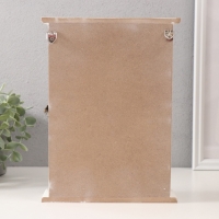 Ключница дерево "Крыша дома с сердечками" чёрная с белым 5,8х19х25,6 см