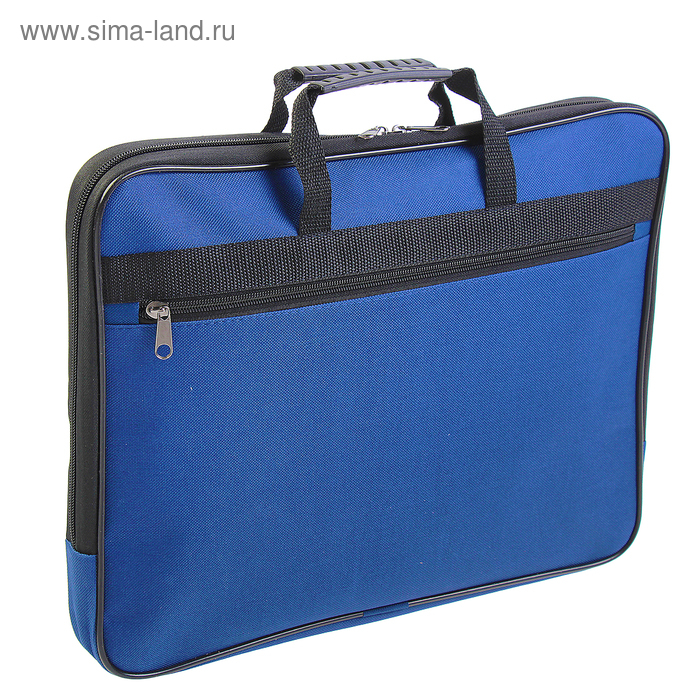 Папка с ручками текстильная А4, 365 х 290 х 30 мм, Calligrata, 1Ш41, Папка с ручками текстильная А4, 365 х 290 х 30 мм, Calligrata, 1Ш41, "Офис", внешний/внутренний карман, синяя