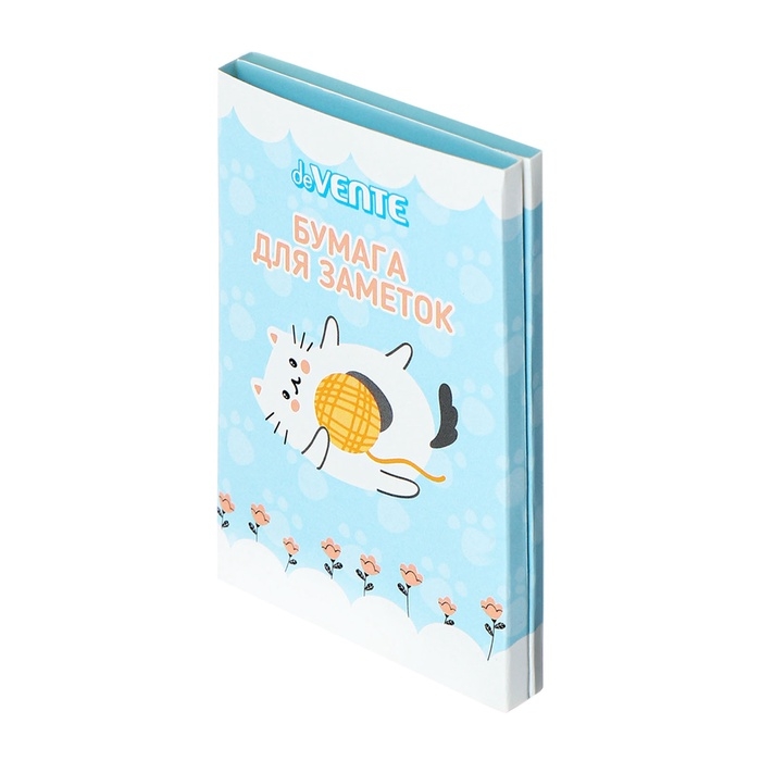 Набор клейкой бумаги для заметок deVENTE. 65x100 мм, набор заметок: 20x56 мм, 40x56 мм и 56x90 мм, 8x20 листов, офсет 80 г/м&sup2;, печать 4+0, ассорти форм, 8 дизайнов, в картонном блистере и пластиковом пакете с европодвесом