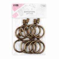 Кольцо для карниза, с зажимом, d = 38/48 мм, 10 шт, цвет антик Кольцо для карниза, с зажимом, d = 38/48 мм, 10 шт, цвет антик