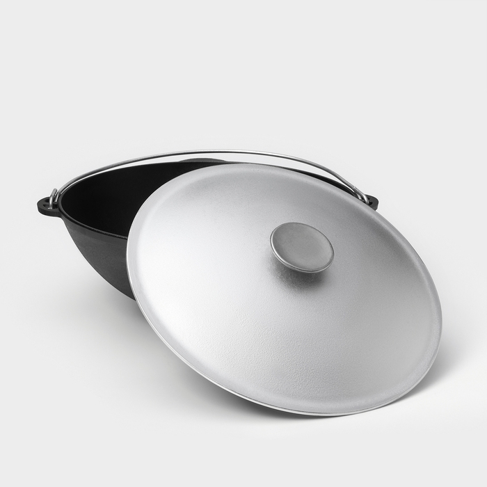 Казан чугунный Wild Kitchen &laquo;Туризм&raquo;, 8 л, d=36 см, лопатка и губка в комплекте