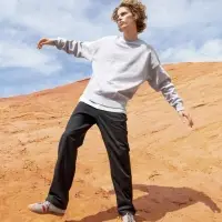 Свитшот унисекс Authentic, серый меланж, размер M