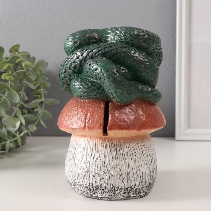 Копилка Копилка "ЗМЕЙКА НА ГРИБЕ" 11 х11 х 18 см.